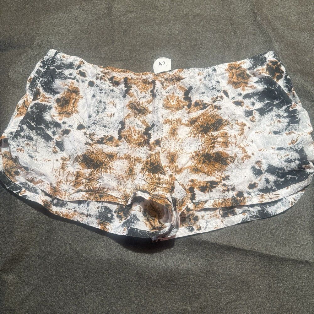 Xhileration Womens Shorts XL Extra Large White Brown Black Pull On Cotton